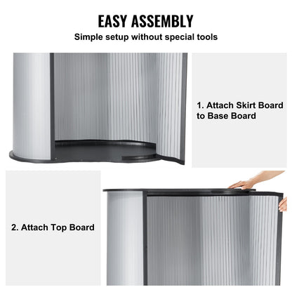 Portable Tradeshow Podium Table, 90 × 49 × 94 cm, Display Exhibition Counter Stand Booth Fair with Wall, Foldable Promotion Retail Bar Table Pop Up Podium Counter with Carrying Bag