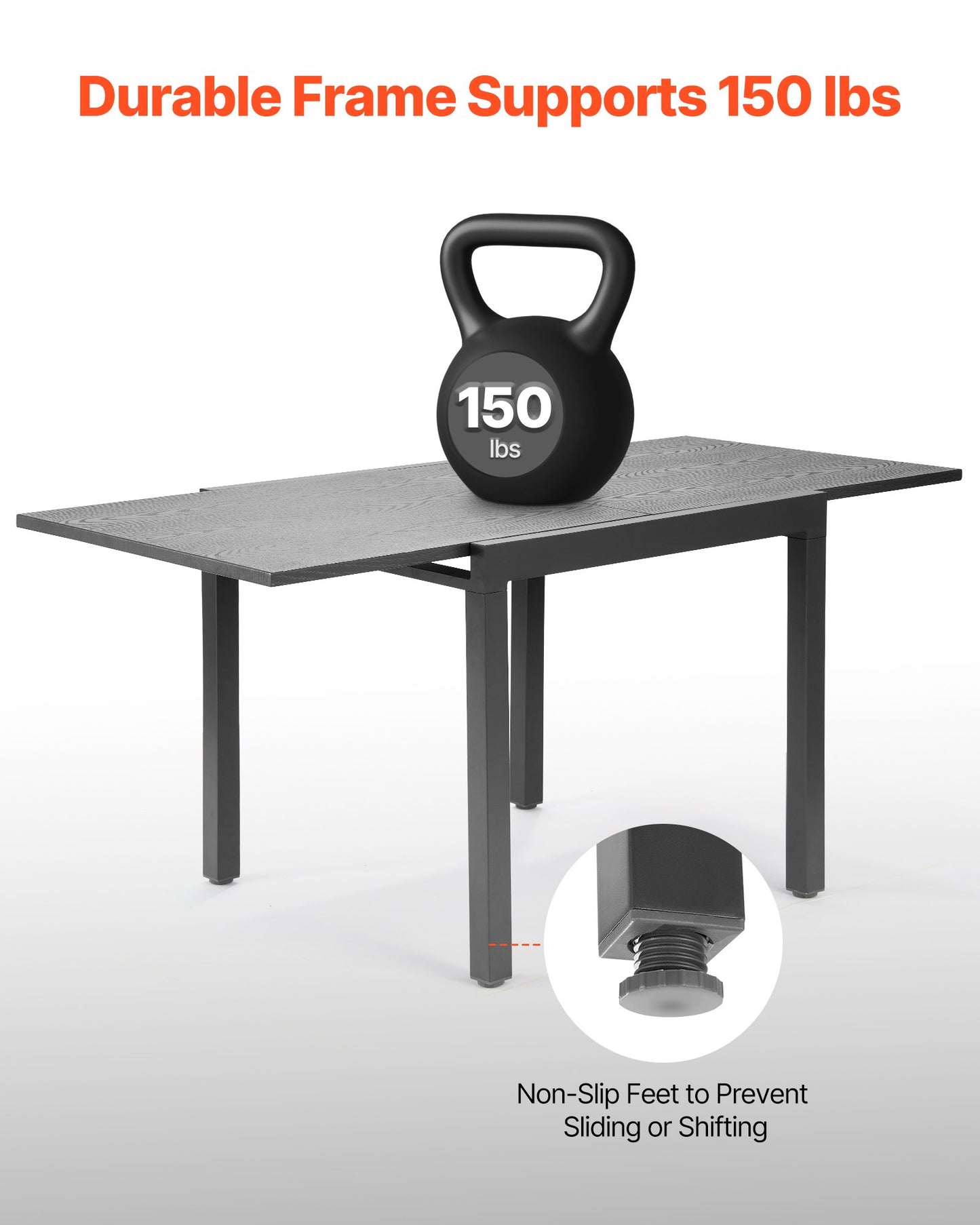 Utbyggbart matbord för utomhusbruk, 80-160 cm rektangulära bistrobord för 4-6 personer, aluminiumram, metallstål, stora vädertåliga möbler för gräsmatta/veranda, mörkgrå