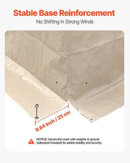 Vinterpaviljongöverdrag passar 3,08 x 4,39 m paviljonger med hård tak, allväderspaviljongöverdrag med sidoväggar och fönster, högdensitets PE-material, slutna förvaringsskydd, paviljonger ingår ej