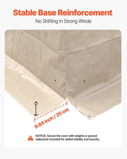 Vinterpaviljongöverdrag passar 3,05 x 3,05 m paviljonger med hård tak, allväderspaviljongöverdrag med sidoväggar och fönster, högdensitets PE-material, slutna förvaringsskydd, paviljonger ingår ej