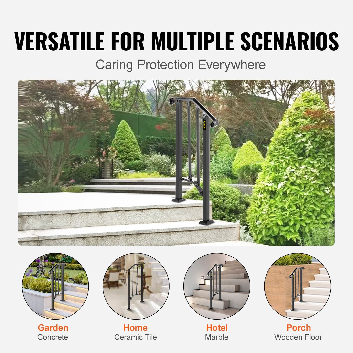 Ledstångsstolpe #1 Passar 1-steg Mattsvart