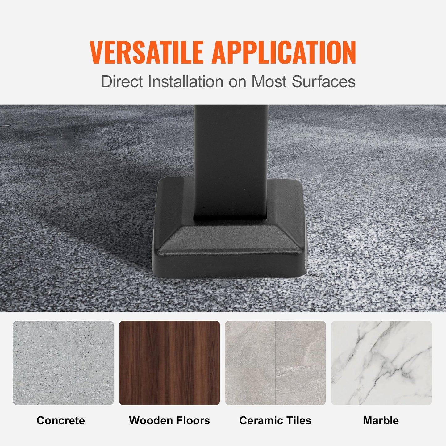 Smidesjärnsräcke, passar för 1 eller 2 steg utomhustrappräcke, justerbart ledstång för veranda, svart övergångsräcke för betongsteg eller trätrappor med installationskit