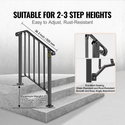 Iron X Handrail Picket #2 Railing Rail Fits 2 Steps