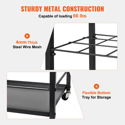 Blueprint Storage Rack, 12 Slots Blueprint Holder with Wheels, Mobile Metal Blueprint Storage Cart for Map Poster Architectural Construction Plan, Roll File Organizer for Home, Office, School