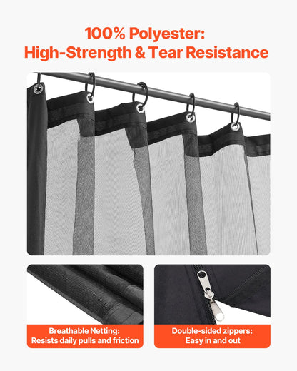 Nät för paviljonger, passar de flesta 10 x 10 x 6,7 fot paviljonggardiner, trädgårdsnät med 4 paneler på sidoväggarna, myggnät för uteplats med dubbel dragkedja, skärm för tak (endast nät)