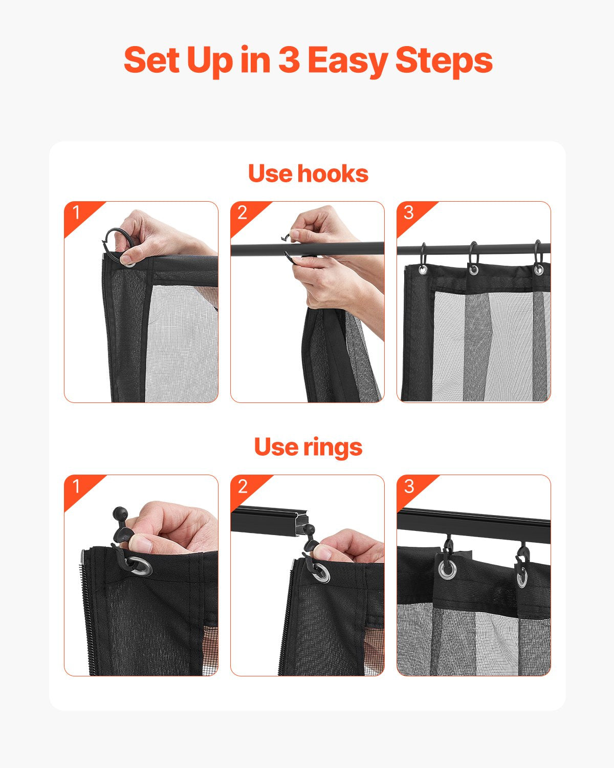 Nät för paviljonger, passar de flesta 10 x 10 x 6,7 fot paviljonggardiner, trädgårdsnät med 4 paneler på sidoväggarna, myggnät för uteplats med dubbel dragkedja, skärm för tak (endast nät)