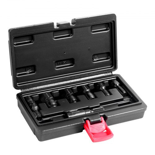 7-Piece Thread Chaser Set, Metric Thread Restorer Tool M10 M12 M14 M18 M20 M22, Rethreading Tool Kit with Storage Case, Heat Treated Carbon Steel, for Automotive Thread Repair Applications