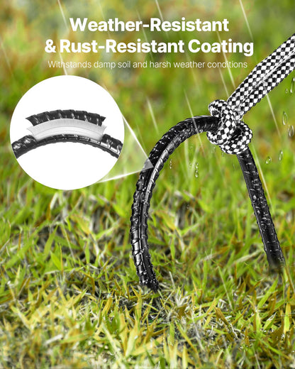 12-Inch 8 Pack Rebar Stakes 304,8x82,04 mm Heavy Duty U Shape Galvanized Ground Anchors