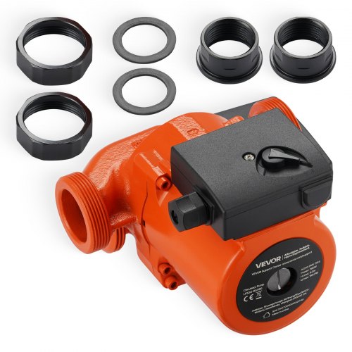 LPS32-8S/180 Cast Iron Circulator Pump, 3/8 HP, 220-240V 110 LPM Hot Water Recirculating Circulation Pump, Threaded Connection, 3-Speed Adjustment, Quiet Operation, for Home Heating System