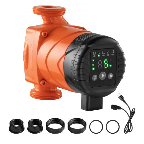 LPS25-6BP/130 High Efficiency Circulator Pump, 58 LPM, 4 M Max Lift Cast Iron Hot Water Recirculating Circulation Pump, Threaded Connection, Check Valve, Quiet Operation, for Home Heating System