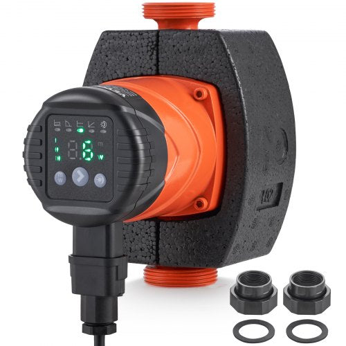 LPS25-6BP-180 Hot Water Recirculating Pump, 220V, 45W 60 L/min High Efficiency Circulator Pump, EMC Automatic Water Circulation Pump 38 mm(1.5") Threaded NPT Circulator Pump for Water Heater System