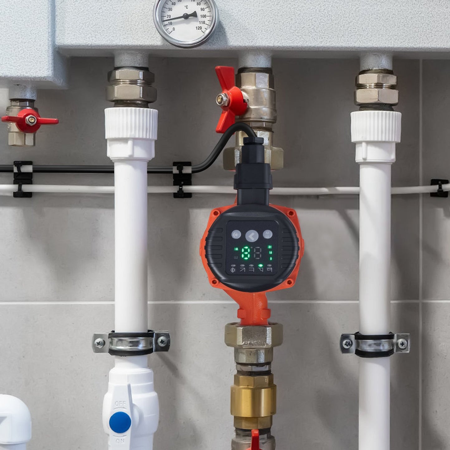 LPS25-8BP-180 Varmvattencirkulationspump, 220V, 60W 67 L/min Högeffektiv cirkulationspump, EMC Automatisk vattencirkulationspump 38 mm (1,5") Gängad NPT-cirkulationspump för varmvattenberedare