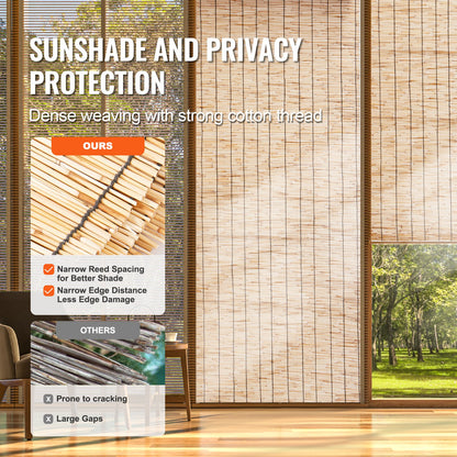 Natural Reed Fencing, 5.5 ft x 16.4 ft, Reed Screen Curtain Balcony Reed Fence Roll for Outdoor Backyard Patio, Decorative Fence for Backyard Garden Fencing Divider, Privacy Screen Panel Curtain