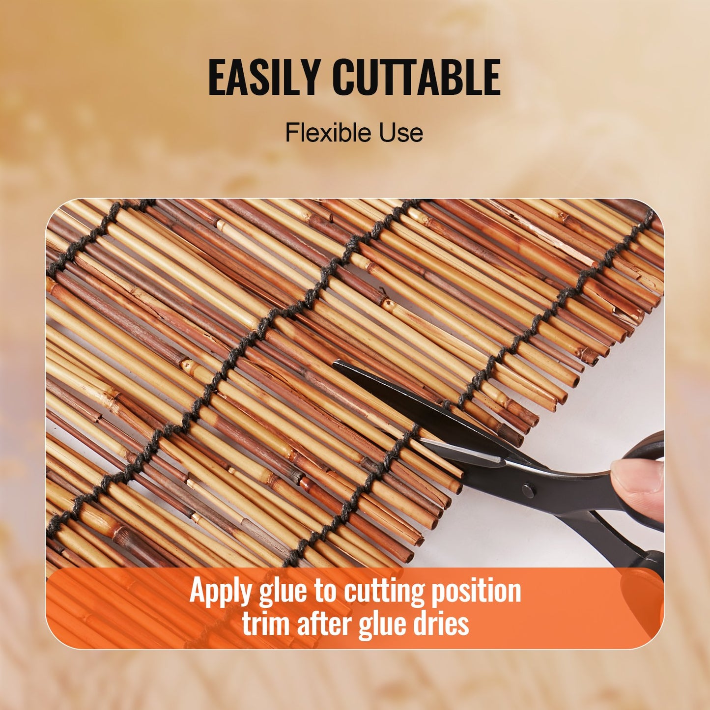 Natural Reed Fencing, 5.5 ft x 16.4 ft, Reed Screen Curtain Balcony Reed Fence Roll for Outdoor Backyard Patio, Decorative Fence for Backyard Garden Fencing Divider, Privacy Screen Panel, Brown