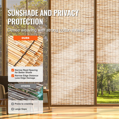 Natural Reed Fencing, 3.3 ft x 9.8 ft, Reed Screen Curtain Balcony Reed Fence Roll for Outdoor Backyard Patio, Decorative Fence for Backyard Garden Fencing Divider, Privacy Screen Panel Curtain