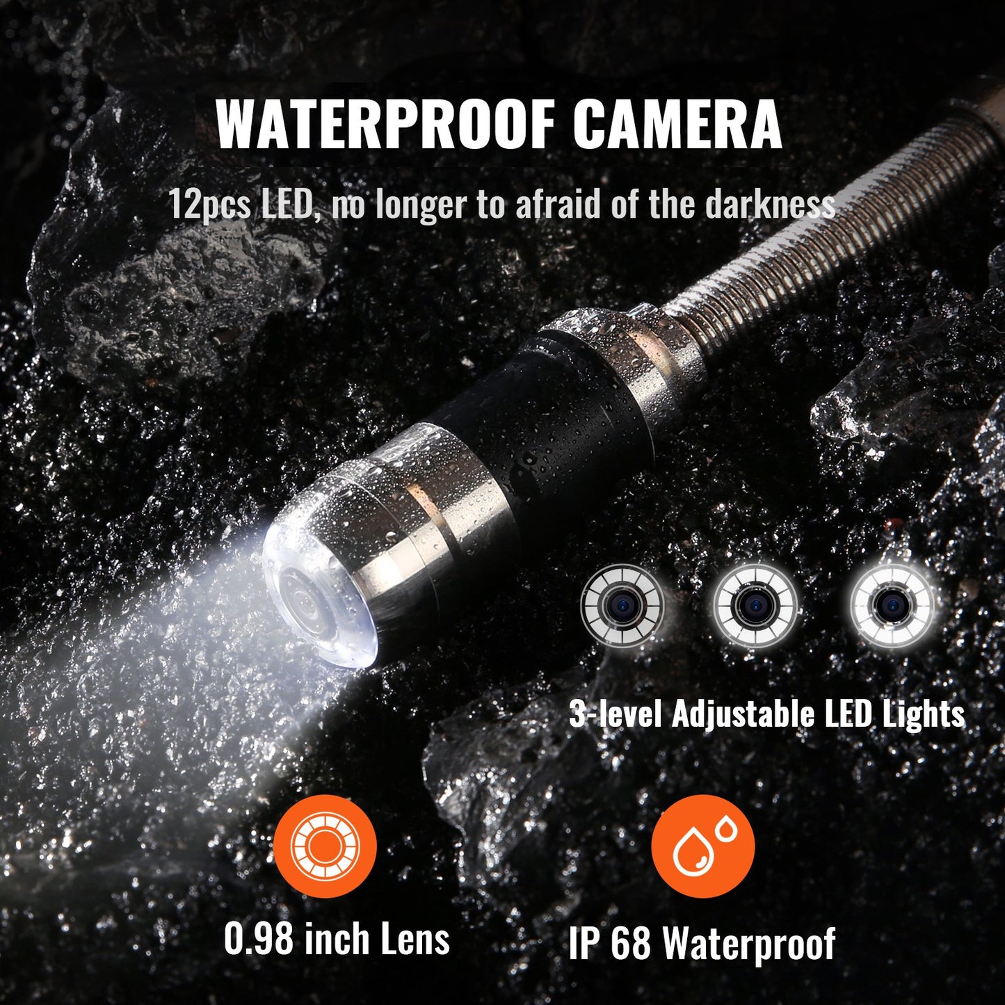 Sewer Camera Pipe Inspection Camera 17.8 cm Screen 1000TVL Camera 20.1m