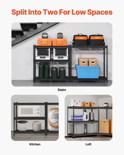 Storage Shelves, 2000 lbs, 5 Tier Heavy Duty Garage Shelving, 16" D x 36" W x 72" H Adjustable Metal Shelves for Industrial Shelving Unit Utility Shelf, for Kitchen, Warehouse, Basement, Black