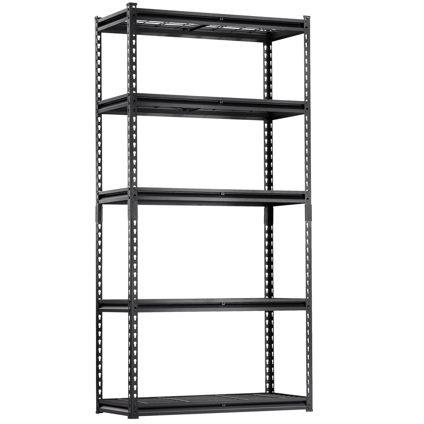 Storage Shelves, 2000 lbs, 5 Tier Heavy Duty Garage Shelving, 16" D x 36" W x 72" H Adjustable Metal Shelves for Industrial Shelving Unit Utility Shelf, for Kitchen, Warehouse, Basement, Black