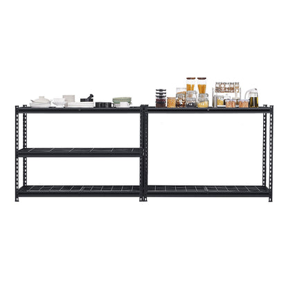 Storage Shelves, 3000 lbs, 5 Tier Heavy Duty Garage Shelving, 20" D x 48" W x 72" H Adjustable Metal Shelves for Industrial Shelving Unit Utility Shelf, for Kitchen, Warehouse, Basement, Black