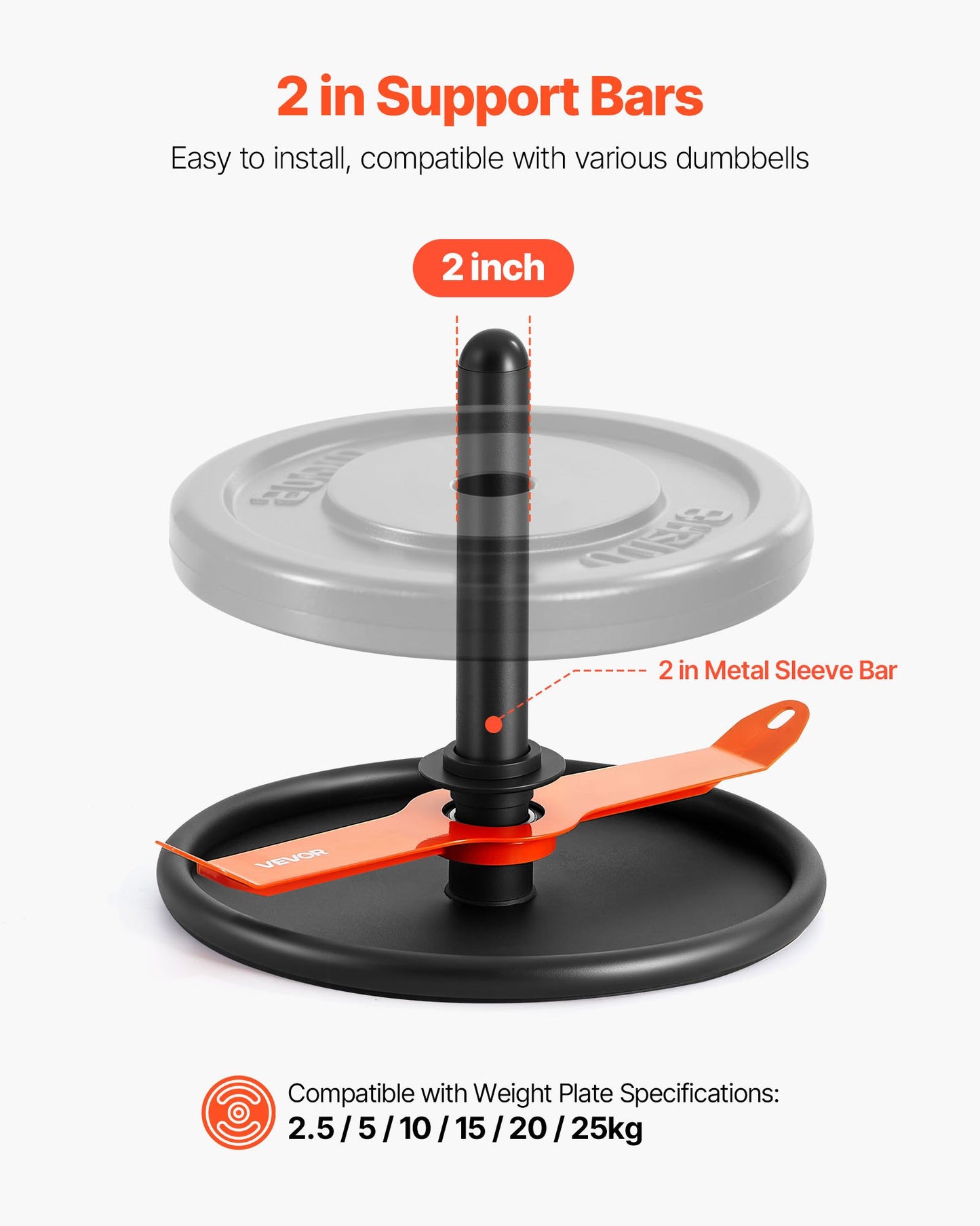 Weight Sled, Steel Power Sled, Fitness Strength Training Sleds for Athletic Exercise Speed Improvement, Workout Fitness Equipment with Harness, Compatible with 51 mm Weight Plate, Orange & Black