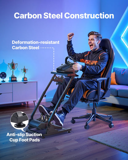 Stativ för racingratt, justerbart och hopfällbart simulatorställ för Logitech G29 G27 G920 G923, Thrustmaster T300RS T300GT T248 TS-PC TSXW Gaming Cockpit, pedalsimulator ingår ej