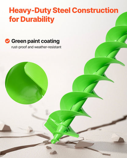 Borrkrona för plantering, 100 x 790 mm spiralborrkrona, kompatibel med borrar med 20 mm innerdiameter, kraftigt verktyg för lökplantering, stolphålsborrtillbehör för trädgårdsgrävare