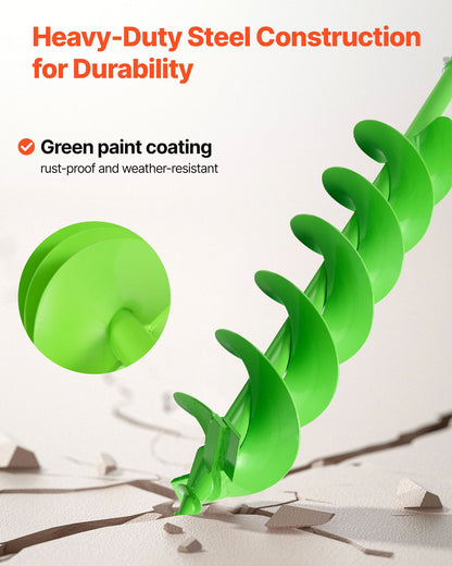 Borrkrona för plantering, 150 x 800 mm spiralborrkrona, kompatibel med borrar med 20 mm innerdiameter, kraftigt verktyg för lökplantering, stolphålsborrningstillbehör för trädgårdsstaket