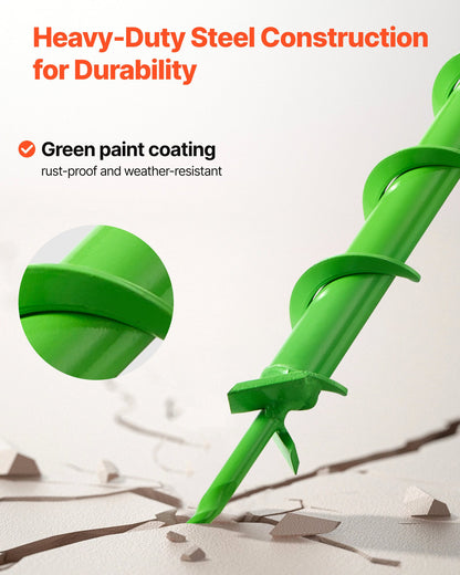 Borrkrona för plantering, 40 x 800 mm spiralborrkrona, kompatibel med borrar med 20 mm innerdiameter, kraftigt verktyg för lökplantering, stolphålsborrtillbehör för trädgårdsgrävare