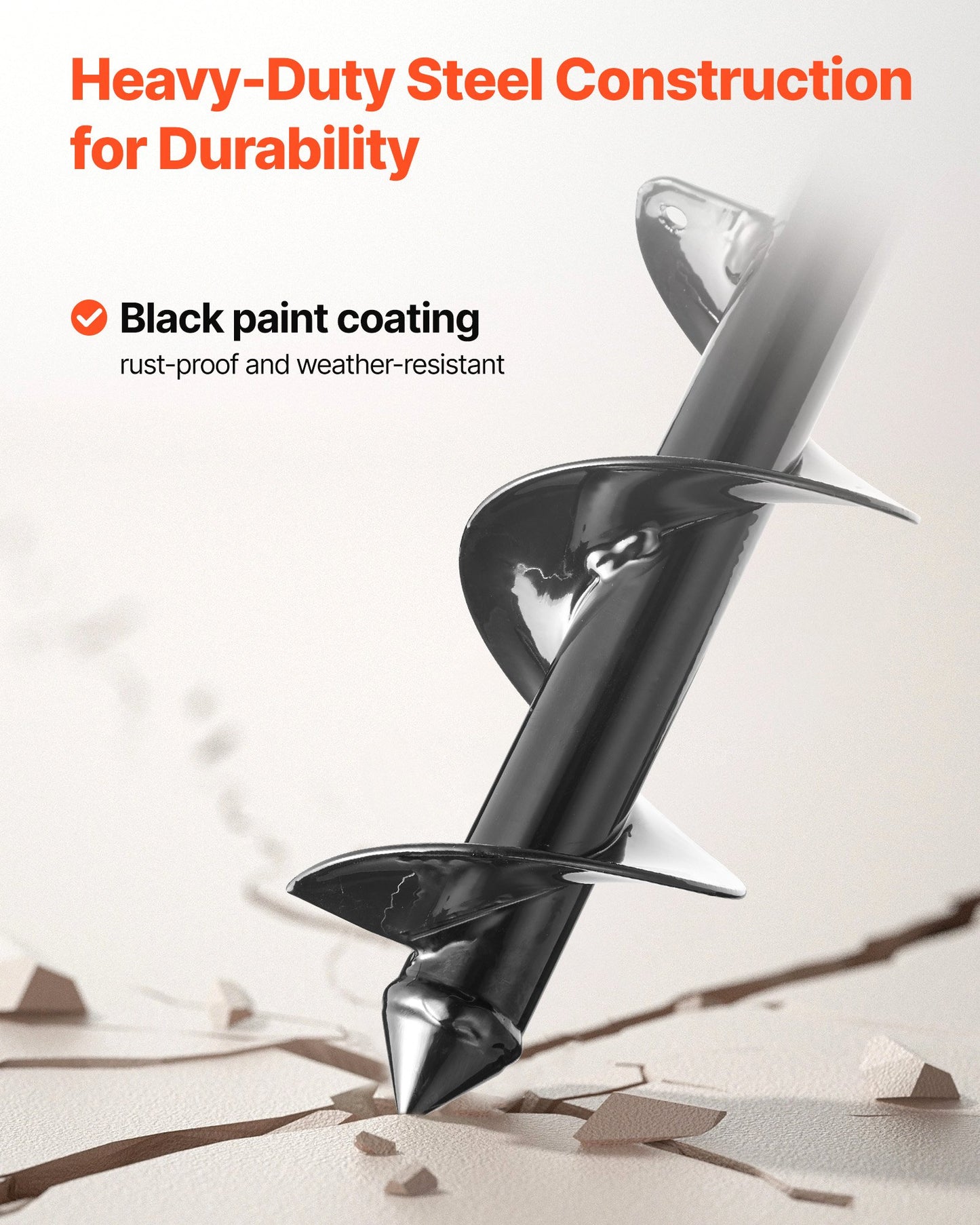 Borr för plantering, 80 x 300 mm spiralborr, för 3/8" sexkantsborrar, kraftigt verktyg för lökplantering, hålborrningstillbehör för grävning av trädgårdsstolpar, staket