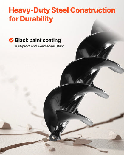 Borr för plantering, 80 x 410 mm spiralborr, för 3/8" sexkantsborrar, kraftigt verktyg för lökplantering, hålborrningstillbehör för grävning av trädgårdsstolpar, staket