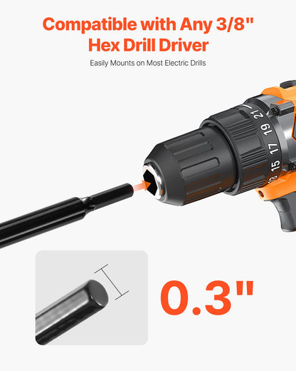 Borr för plantering, 80 x 410 mm spiralborr, för 3/8" sexkantsborrar, kraftigt verktyg för lökplantering, hålborrningstillbehör för grävning av trädgårdsstolpar, staket