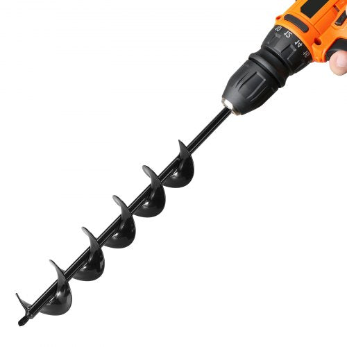 Auger Drill Bit for Planting, 80 x 600 mm Spiral Drill Bit, for 3/8" Hex Drive Drills, Heavy Duty Bulb Planter Tool, Hole Drilling Attachments for Garden Post Hole Digger Fence Digging