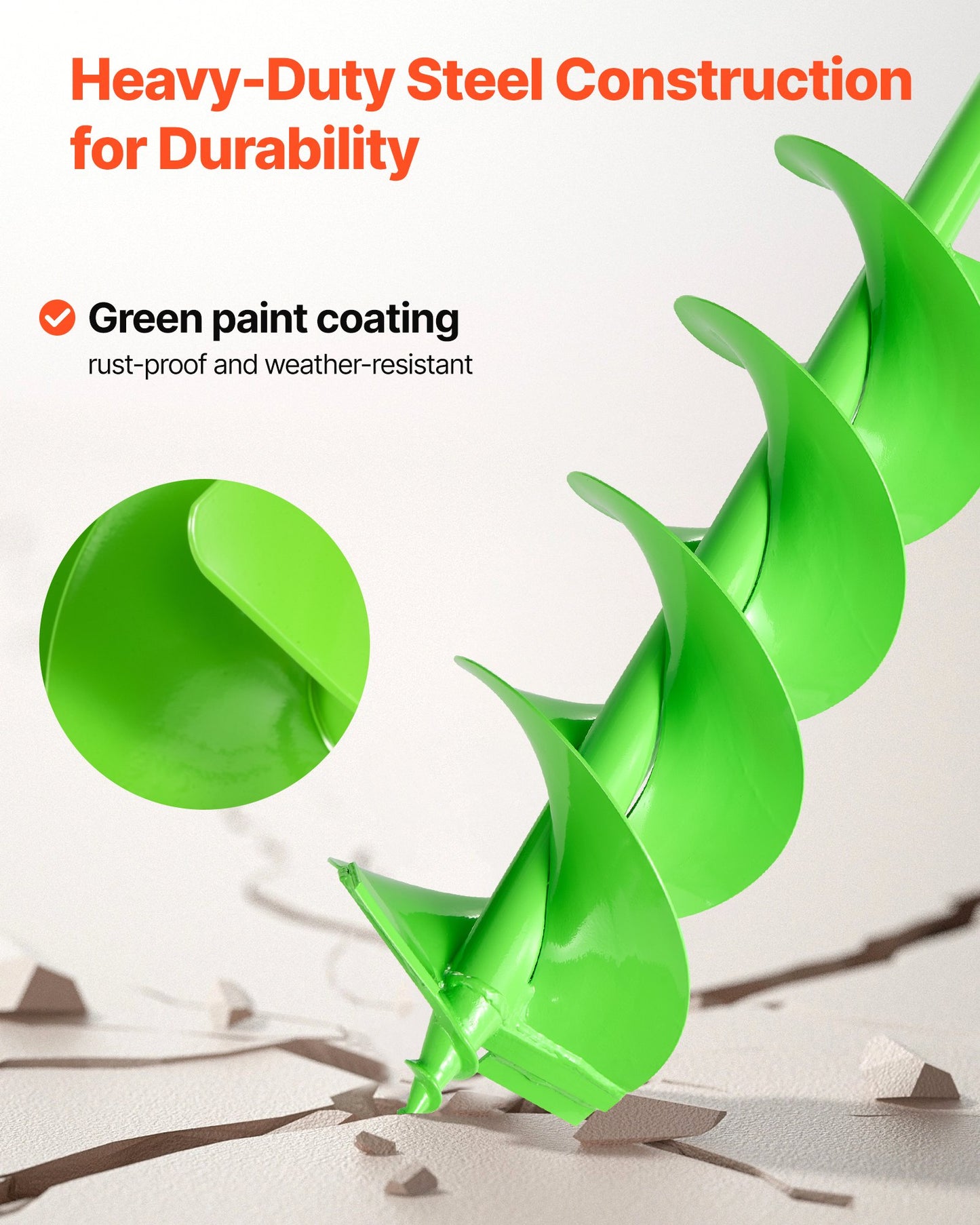 Borr för plantering, 80 x 790 mm spiralborr, kompatibel med borrar med 20 mm innerdiameter, kraftigt verktyg för lökplantering, stolphålsborrtillbehör för trädgårdsgrävare