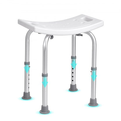 Shower Chair, Adjustable Height Shower Stool with Built-in Handles, Shower Seat for Inside Shower or Tub, Non-Slip Bench Bathtub Stool Seat for Elderly Disabled Handicap, 158.8 kg Capacity