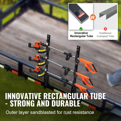 Trimmerställ, 3-platsers ogräsklippare, trimhållare, släpvagnsställ med lösenordslås i zinklegering, väggmonterad eller monterad på slutet släpvagn, landskapsgräsklippare, par