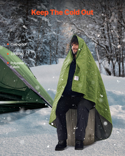 Campingfilt 2,08 m x 1,4 m (82" x 55") Varm stadionfilt 330 gsm Utomhus Resor