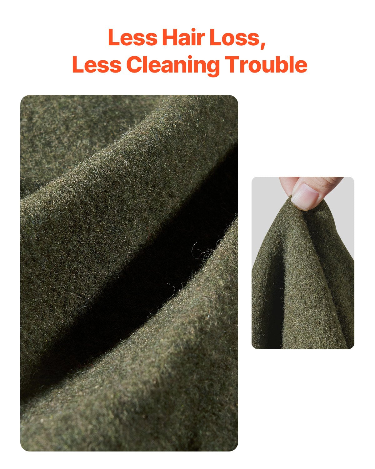 Ullfilt 1,62x2,23m / 64" x 88" Varm för camping, vandring, resor, armégrön