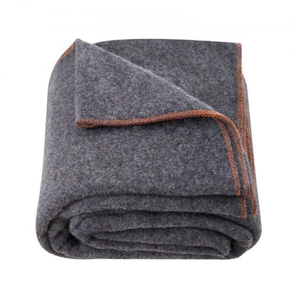 Wool Camping Blanket 1,62x2,23m / 64" x 88" Warm for Camping Hiking Travel Dark Grey