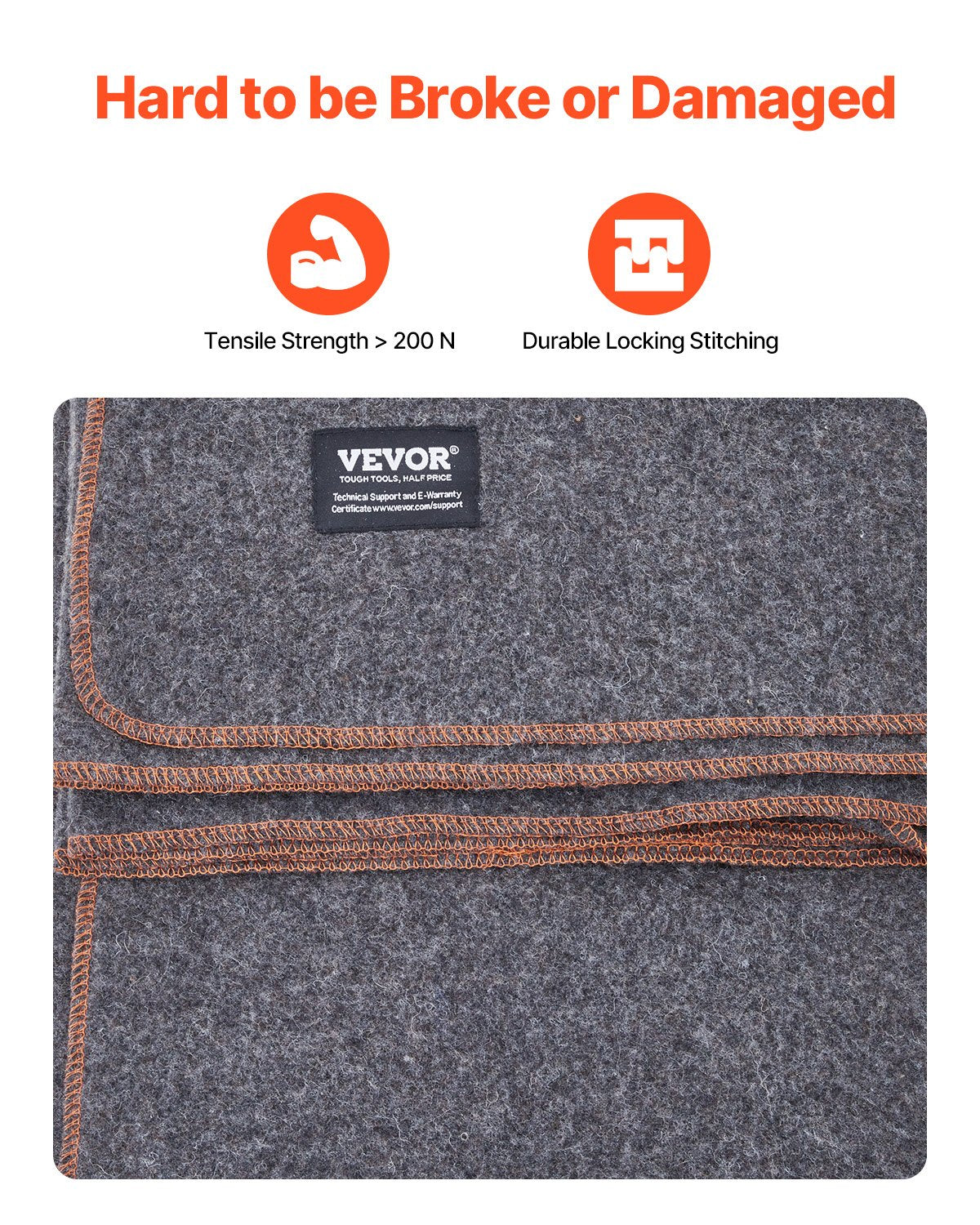 Wool Camping Blanket 1,62x2,23m / 64" x 88" Warm for Camping Hiking Travel Dark Grey