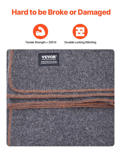 Wool Camping Blanket 1,62x2,23m / 64" x 88" Warm for Camping Hiking Travel Dark Grey