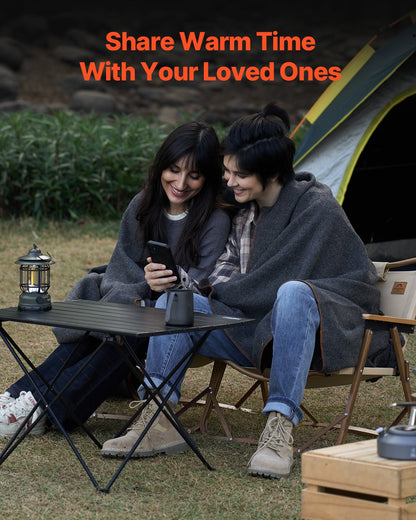 Wool Camping Blanket 1,62x2,23m / 64" x 88" Warm for Camping Hiking Travel Dark Grey