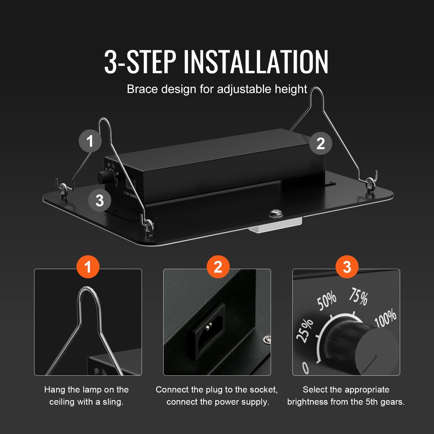 LED-växtlampa, 150W fullspektrum dimbar, högavkastande Samsung 2B1B diodväxtlampa för inomhusväxter, plantor, grönsaker och blommor, växthusodling, kedjedrivare för 3 x 3 fot odlingstält