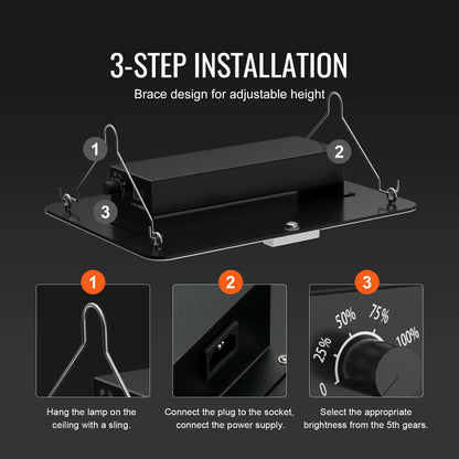 LED-växtlampa, 150W fullspektrum dimbar, högavkastande Samsung 2B1B diodväxtlampa för inomhusväxter, plantor, grönsaker och blommor, växthusodling, kedjedrivare för 3 x 3 fot odlingstält
