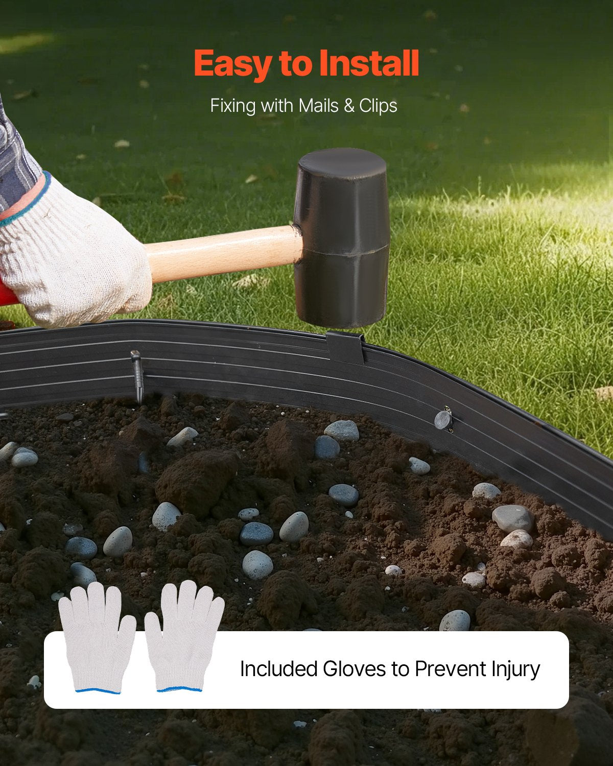 Metal Landscape Edging, 8 Packs 72 in Rust-Resistant Aluminum Alloy Landscape Edging, Bendable Garden Edging Border, Heavy Duty Lawn Edging Fence for Flower Bed Yard Pathway