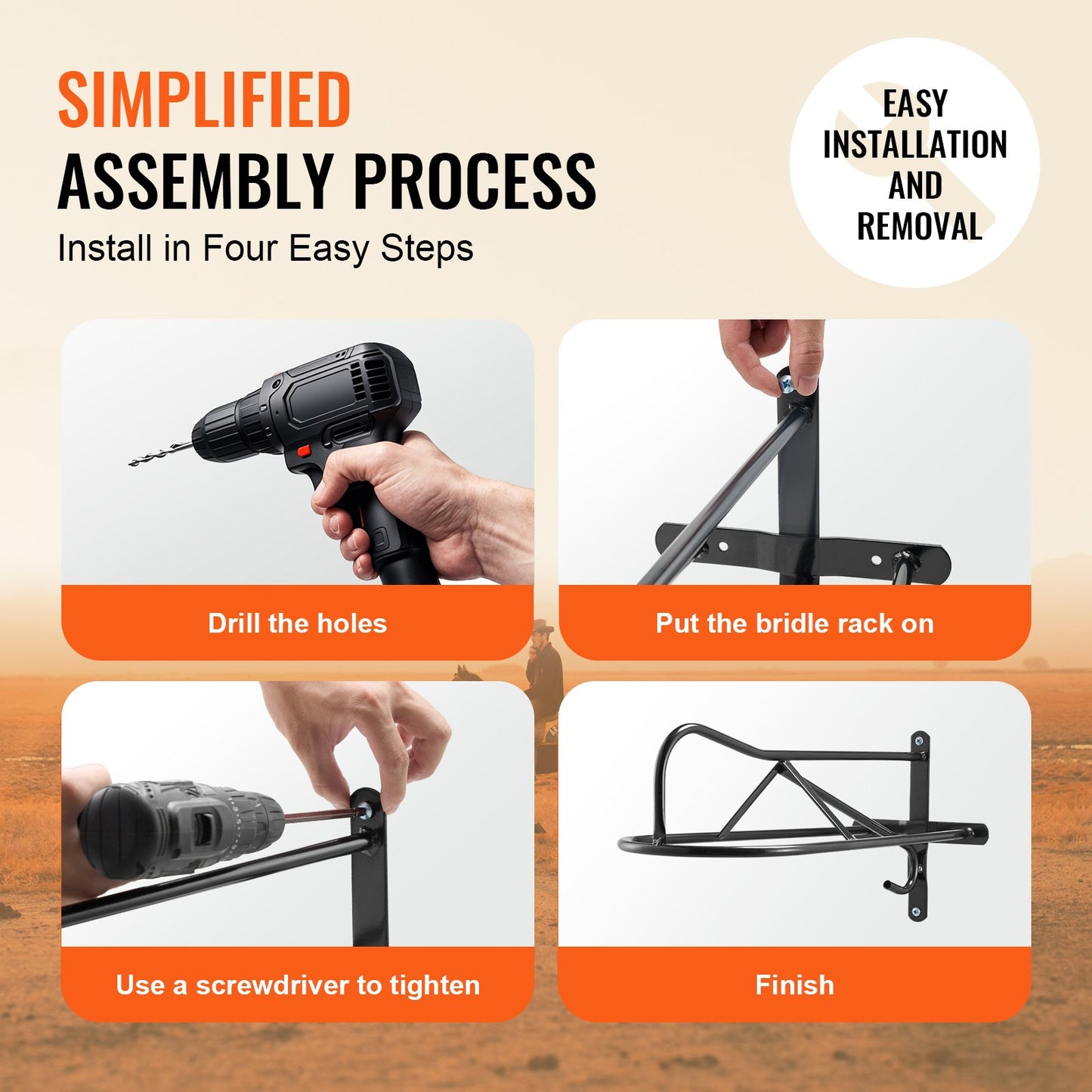 Väggmonterat sadelställ, 69 x 41 x 30 cm, 8-pack sadelställ med paddbar, bärbart sadelställ för engelsk och western sadel, förvaring av hästutrustning för ridträdgård, svart