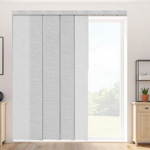 Panel Track Blinds, Extendable Track from 116 cm to 218 cm W, Trimmable Panel Curtains Up to 243cm H, Adjustable Vertical Panel Blinds for Sliding Doors, Patio Doors, Room Divider, Window, Gray