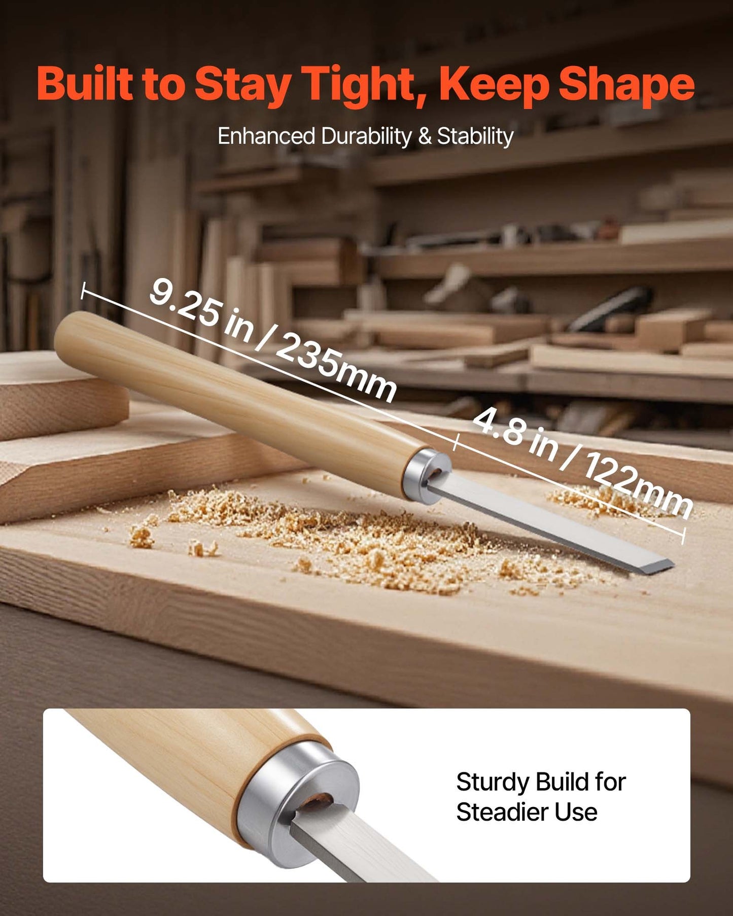 Träsvarvverktygssats, 8 delar, svarvmejselsats med kolstålsblad, 2 sneda delar, 1 spets, 1 avstickning, 1 rund nos, 3 mejslar, 1 oxfordväska, för nybörjare, hobbyister, proffs