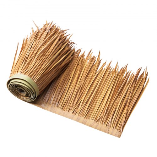 Artificial Thatch Grass Roof, 0.4 x 5 m Mexican Style Tiki Bar Hut Skirt Thatch Roofing Roll, Waterproof & Fire-Resistant, Palapa Duck Blind Grass for Patio Pool Beach Hawaiian Party Decor