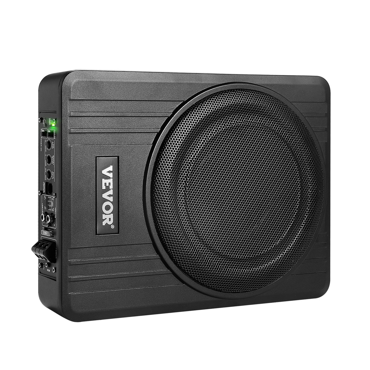 10" 300W subwoofer för undersätet, smala, drivna subwoofers för bil under sätet, inbyggd lågprofilsubwooferförstärkare, hög-/lågnivåingång och volymkontroll för stadsjeepar, bil, lastbil, husbil