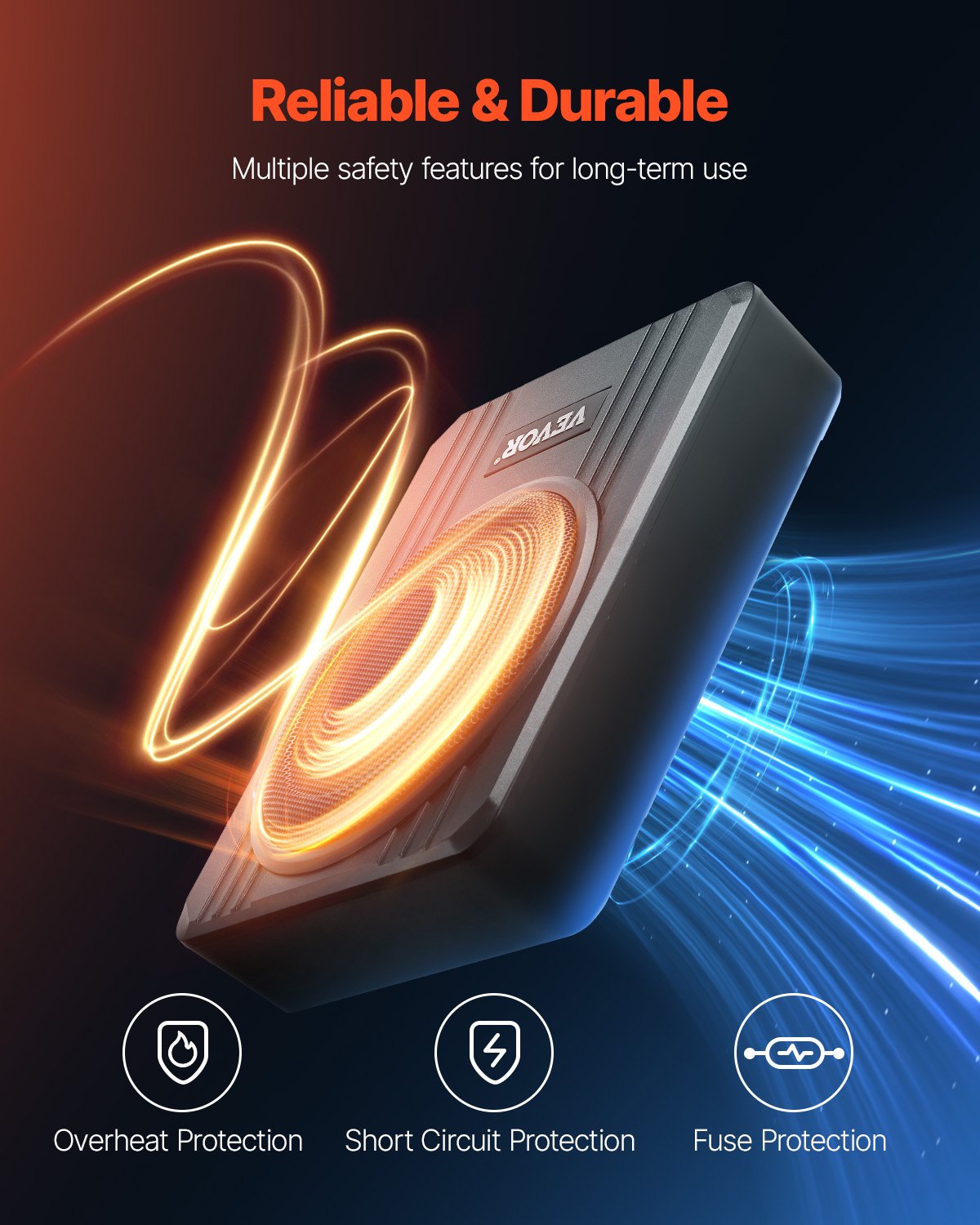 8" 400W subwoofer för undersätet, smala, drivna subwoofers för bil under sätet, inbyggd lågprofilsubwooferförstärkare, hög-/lågnivåingång och volymkontroll för stadsjeepar, bil, lastbil, husbil